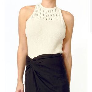 Greylin Cream Knit Halter Tie-Back Top NWT Size Small Summer